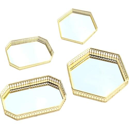 Storage Rack Pastry Fruit Clear Mirror Bottom Snack Lipstick Jewelry Organizer Bathroom Dresser Bedroom Countertop Decoration