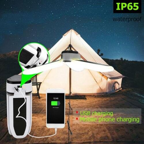 Portable Camping Light led Solar Light Camping Lantern USB Rechargeable workshop Lamp Hook Waterproof Emergency Outdoor Lighting