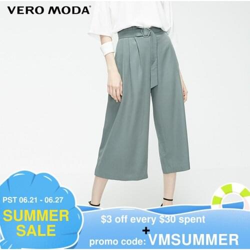 Vero Moda Womens Office Vintage Style Wide-Leg Capri Pants | 31936J510