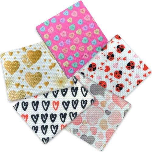 1/2Yard Heart Ladybug Print Bullet Textured Liverpool Polyester Fabric Patchwork Tissue Kids Home Textile for Sewing Doll Fabric