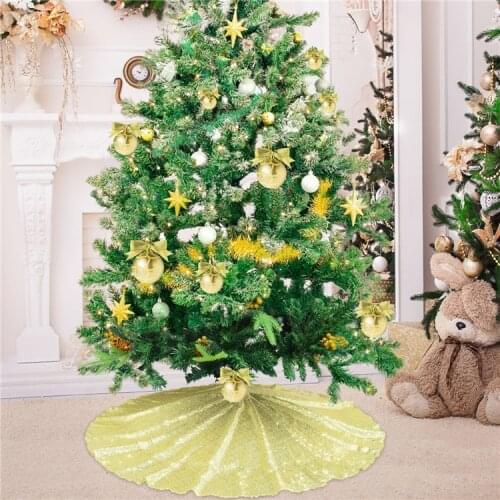 1M Sparkly Christmas Tree Skirts Tree Skirt Fabric Carpet Round Gold Sequin Christmas Tree Mats Beautiful Photography Tree Tool