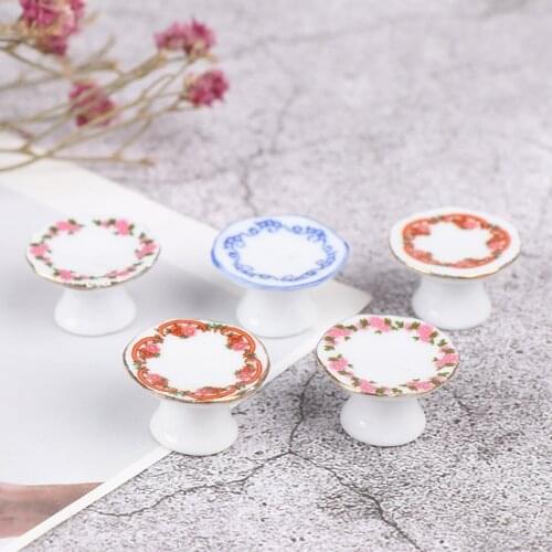 1Pcs 1:12 Dollhouse Miniature Porcelain Fruit Plate Dolls Kitchen Accessories For Dollhouse Decals