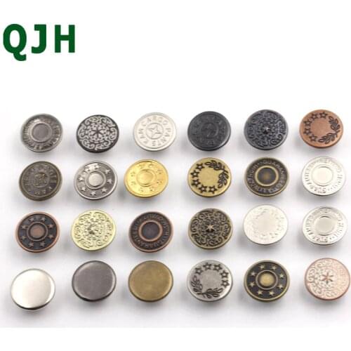 100pcs/Bag High Quality Metal Buttons Mixed Styles Metal Jeans Buttons Shank Button For DIY Sewing Jeans Clothing Accessories