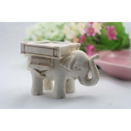 100pcs Lucky Elephant Tealight gift Candle Holder Ivory Finish Tea Light Holder Bridal Wedding birthday Party