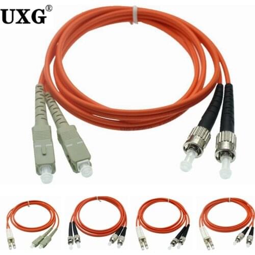 10000M Multimode Core Fiber Jumper Dual LC SC FC To Double LC FC ST SC Fiber Patch Cord Jumper Cable 3MM Duplex Multi Mode Optic
