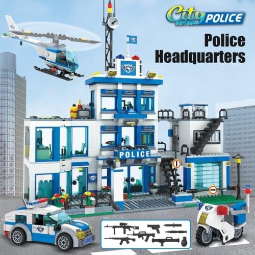1215pcs Blocks Sets Car Motorbike Helicopter Building Blocks Toy City Station Figures Bricks Toys for Children Gift