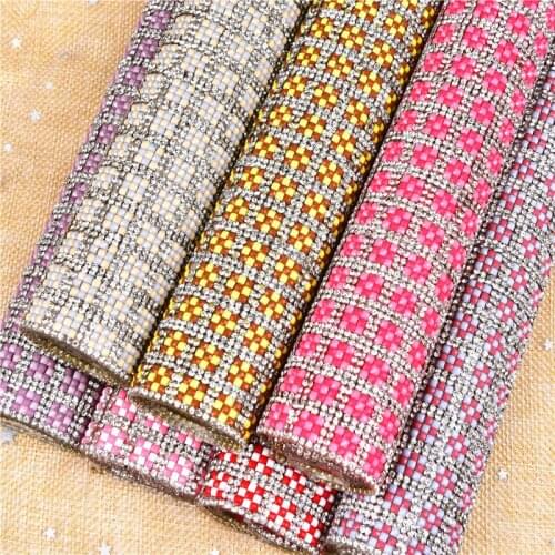 24*40Cm Hotfix Resin Square Clear Rhinestone Trim Crystal Sheet Applique Iron On Mesh Ribbon Banding Diy Decoration Stickers
