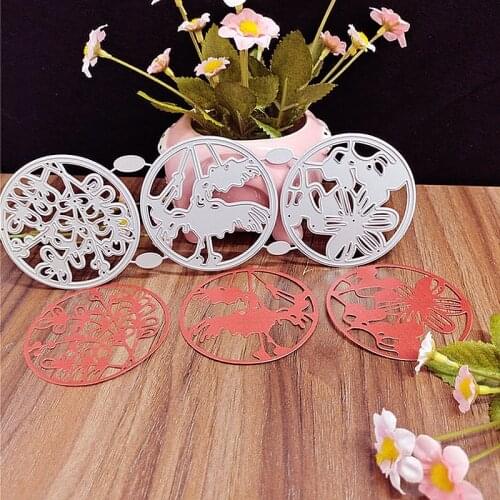 3Pcs/set Round Flowers Greeting card decoration Metal Cutting Dies Scrapbooking Card Making Album Embossing Crafts Paper Stencil
