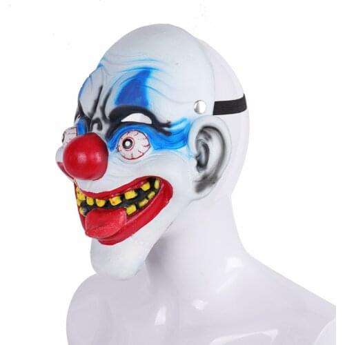 Halloween carnival 3D 3D PU foaming funny scary clown mask with big tongue