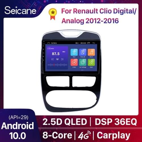 Seicane 10.1" Android 10.0 Car Radio For 2012-2015 2016 Renault Clio Digital/Analog with Bluetooth GPS Navi USB FM SWC DVR OBD