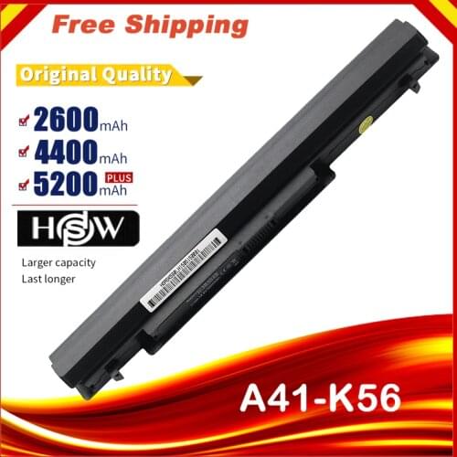 HSW Replace laptop battery for Asus A31-K56 A32-K56 A41-K56 A42-K56 K56C K56CA K56CB K56CM K56V A56C A56CM A56V fast shipping