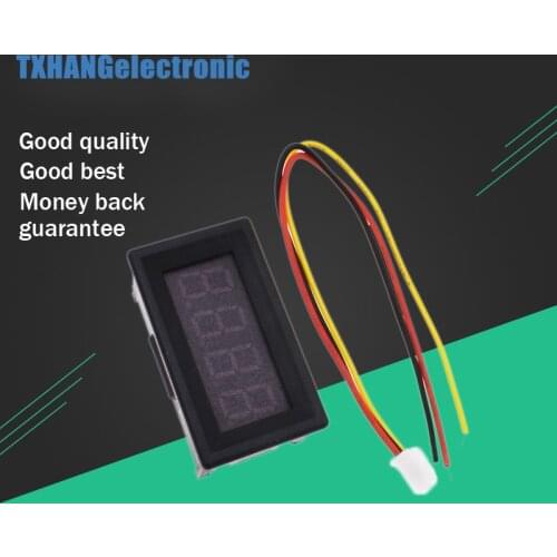 Digital voltmeter ammeter 3-wire LED current voltmeter DC 0-100V 0.36 / 0.56inch 4-bit current diy electronics