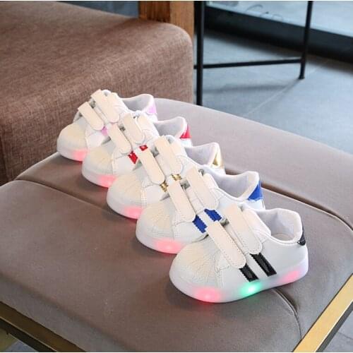 Children Shoes LED Light Kids Boys Sneakers Mesh Brathable Baby Girls Flats Casual Sports Running Shoes