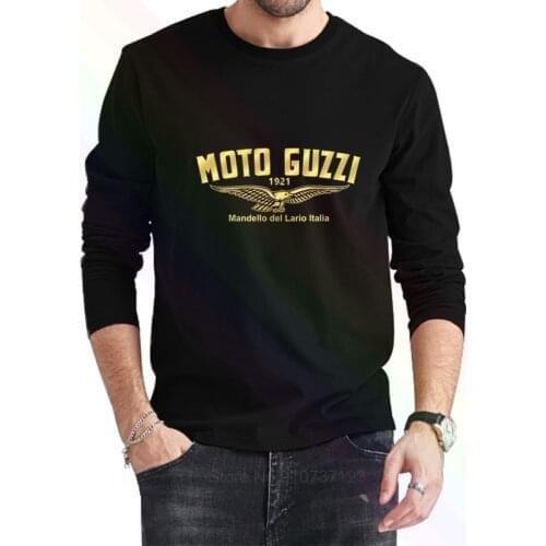 Moto Guzzi Motorcycle Biker Retro Gold T-Shirt 2021 Newest Summer Mens Long Sleeve Popular Tees Shirt Tops Novel Unisex