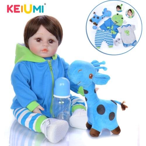 KEIUMI Cloth Body Reborn Baby Dolls Boy 48 CM Realistic Bebe Reborn Boneca Menino 18 Inch Kids Playmate Toddler Surprise Gifts