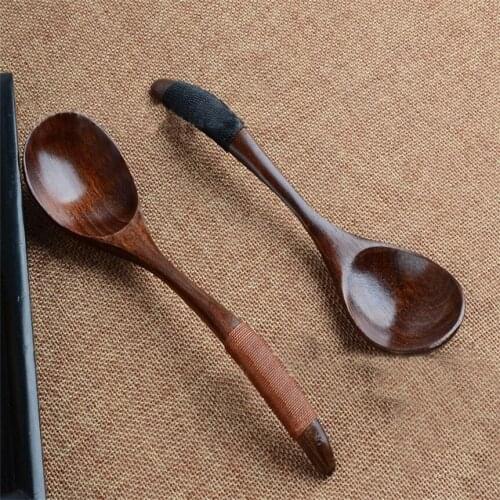 Lovely Wooden Spoon Bamboo Kitchen Cooking Utensil Tool Soup Teaspoon Catering classical drop shipping