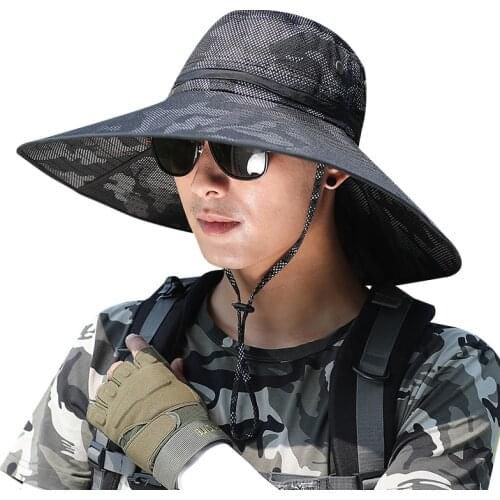 Men Breathable Sun Outdoor Climbing Sun Hat Fishing Anti-ultraviolet Camouflage Fisherman Hat