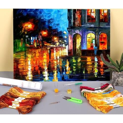 Melody From The Sky Printed Water-Soluble Canvas 11CT Cross-Stitch DIY Embroidery Set DMC Threads Needlework Craft Package