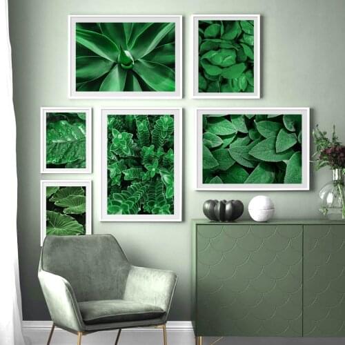 Nordic Green Plants Mint Aloe Poster Wall Art Lotus Leaf Canvas Painting Decorative Pictures For Living Room Scandinavian