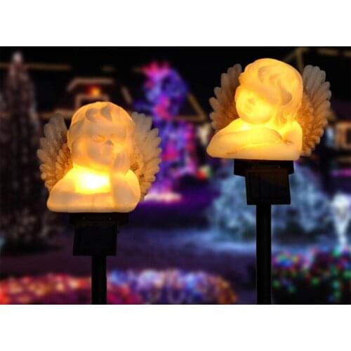 Hanging Solar Light Angel Cherub Lantern Garden Light Yard Patio Art Warm Whit Outdoor Lighting Courtyard Decorations Solar Lamp