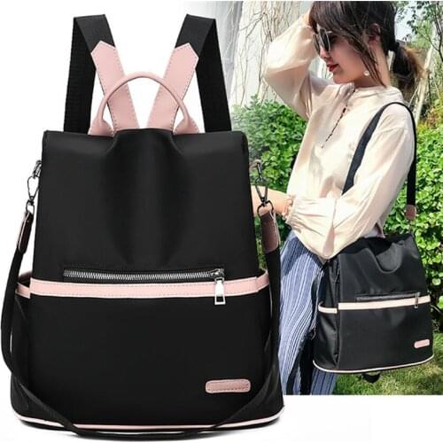 Casual Oxford Fashion Leather Backpack Women Ladies Zipper Female Shoulder Bag Teenager School Bag 2020