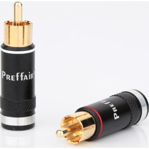 Preffair R1764 Gold Plated Audio RCA Connectors Plug For Audio Interconnect Cable Silver Plated Audio RCA Plug