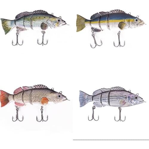 Robotic Fishing Lure Electric Wobbler For Pike Electronic Multi Jointed Bait 4 Segments Auto Swimming Swimbait USB LED Light