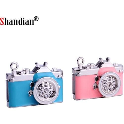 SHANDIAN Crystal camera shape usb flash drive 64GB pen drive 32GB 16GB 4GB u disk pendrive u disk memory flash drive