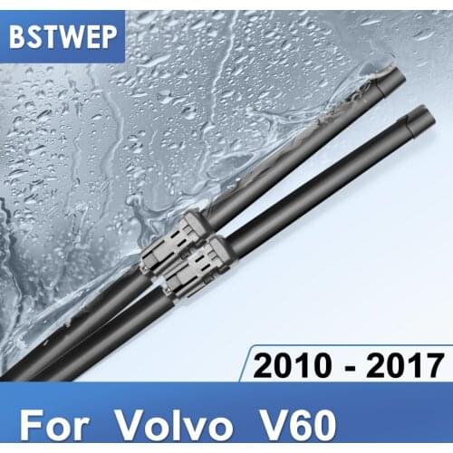BSTWEP Wiper Blades for Volvo V60 Fit Push Button Arms 2010 2011 2012 2013 2014 2015 2016 2017