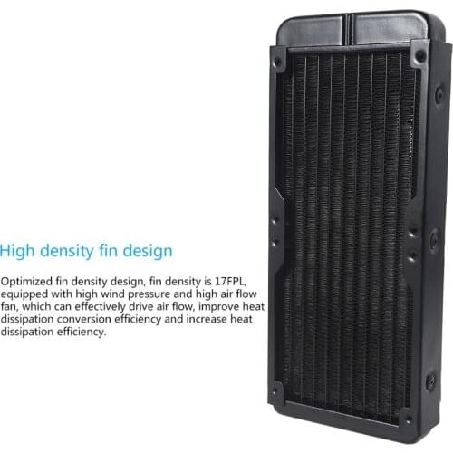 2021 DIY Liquid Cooling System High-Density Fins 10-Row Tubes Aluminum Radiator for Computer Water Cooling System 240mm/9.45i