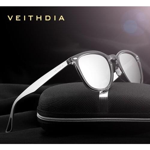 VEITHDIA Brand Unisex Aluminum+TR90 Mens Photochromic Mirror Sun Glasses Designer Eyewear Accessories Sunglasses For Women 6116