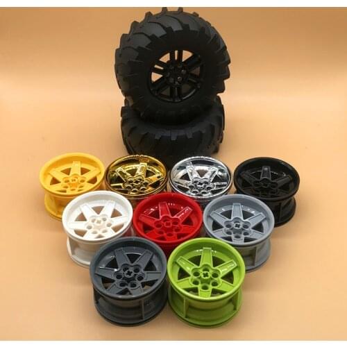 Technology car building block moc-23798 + 15038 off road wheel hub tire 104 * 44mm connector ev3 assembly toy 42054