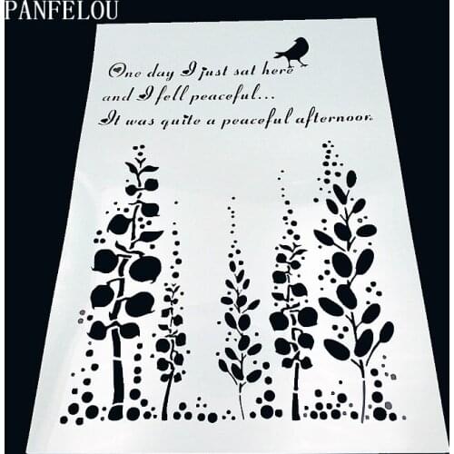 29.5*21cm Floating seaweed scrapbook stencils spray plastic mold shield DIY cake hollow Embellishment printing lace ruler