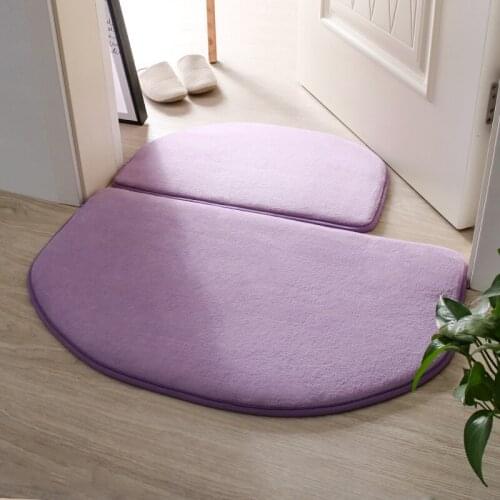 Thincken Floor Mat 2pcs/set Semicircular Bathroom Carpet Doormat For Living Room Non Slip Kitchen Mats Solid Rug For Bedroom Pad