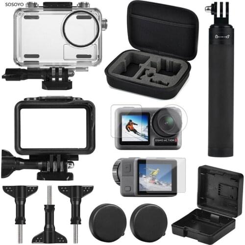 Waterproof shell Housing Protective case Portable storage bag selfie stick Set For DJI OSMO Action Sports Camera Accessories