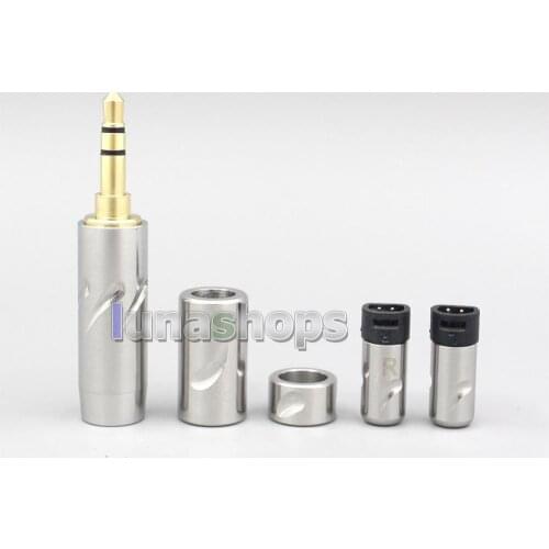 High Quality Stainless Steel 3.5mm 2.5mm 4.4mm + Splitter + Slider + IE8 Pins Kits Male Custom DIY Adapter Plugs LN007064