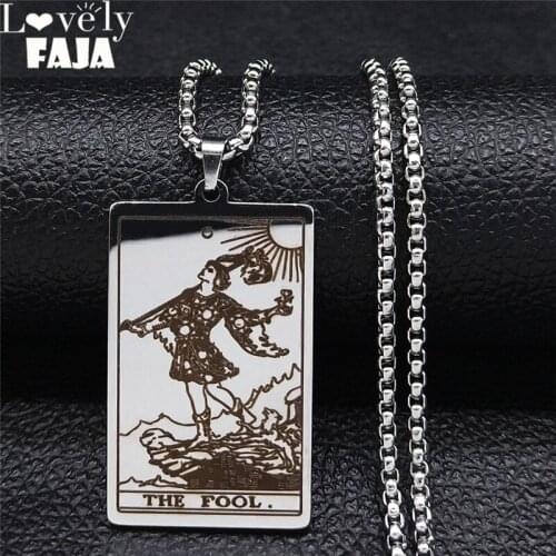 Wicca Tarot Card Waite Major Arcana Pagan Pendant Amulet Stainless Steel Necklace Jewelry colgantes acero inoxiable NXH170S03
