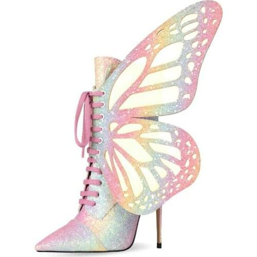 Sexy Bling Leather 2 Style High Heel Ankle Boots Women Classic Design Shoes for Women Party Shoes Woman Size 44 45 46