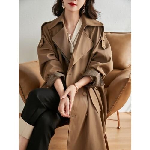 Medium and long windbreaker coat female autumn 2021 new spring and autumn small fashion coat early autumn women
