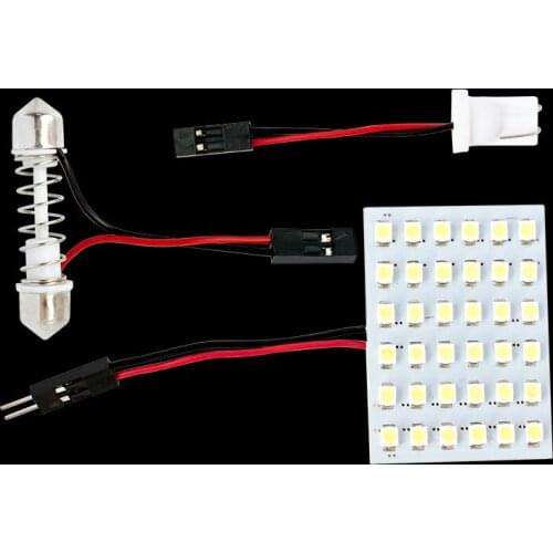 10pcs T10 W5W C5W C10W Festoon(31mm 36mm 39mm 42mm) 2 Adapters 36 LED auto Panel lamp reading Lights interior map Dome light 12V