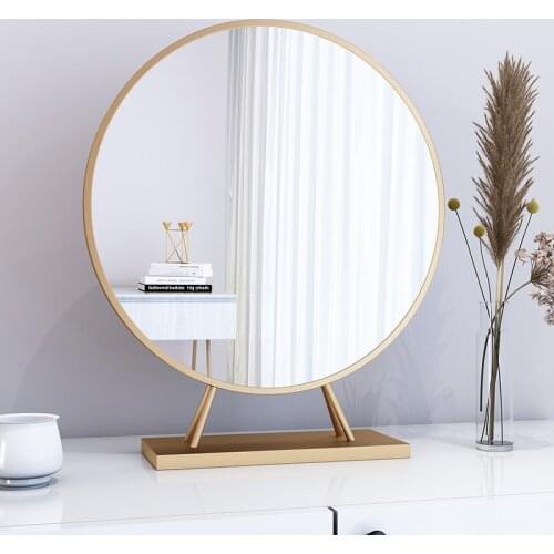 30/40/50cm Makeup Mirror Cosmetic Table Mirror Desktop Decorative Makeup Mirror Sticker Dressing for Home Bedroom Bathroom