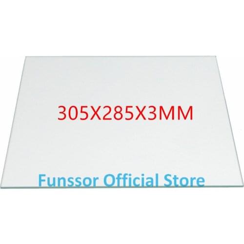 305mm x 285mm Flat Borosilicate Glass Plate / Bed 3MM Thickness