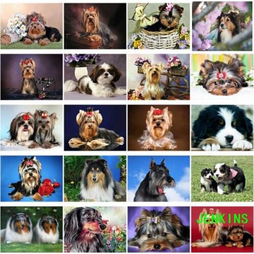 Diamond Painting Dog Cross Stitch Diamond Embroidery Sale Animal Mosaic Rhinestones Pictures Full Round Drill Home Decor DIY 5D