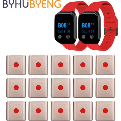 BYHUBYENG Restaurant Pager Wireless Calling System Watch Receiver Table Bells Call Button Customer