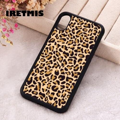 Iretmis 5 5S SE 2020 Phone Cover Case for iPhone 6 6S 7 8 Plus X Xs XR 11 12 Mini Pro Max Silicone Leopard Print