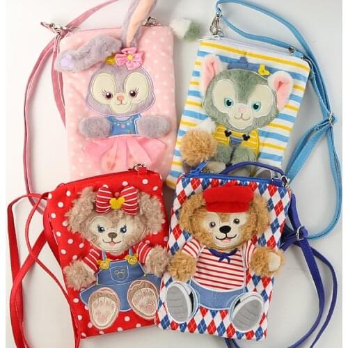Disney Duffy Family Shirley Stella Rabbit Painter Cat Plush Messenger Bag Mobile Phone Bag Shoulder Bag Card Bag Small Backpack
