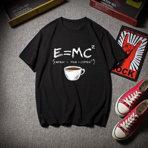 Energy=milk+coffee Harajuku T Shirt Women Creativity Clothes T-Shirts Loose Summer Tshirt Oversized Womens Tops Y2k Aesthetic