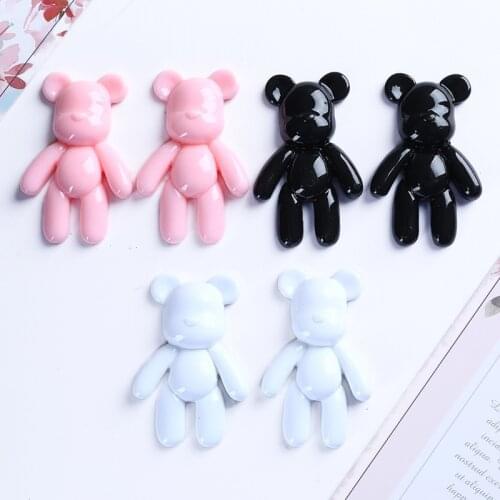 10Pcs Kawaii Cartoon Bear Flatback Resin Cabochon for Hair Bows Center DIY Jewelry Accessories Scrapbooking Decoration Craft