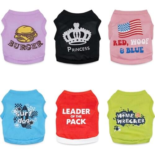 Soft Dog Clothes Summer Pet Dog Vest Shirt For Smalll Medium Dogs Pets Clothing Cartoon Dog Costume Puppy Clothes For Dogs Shirt