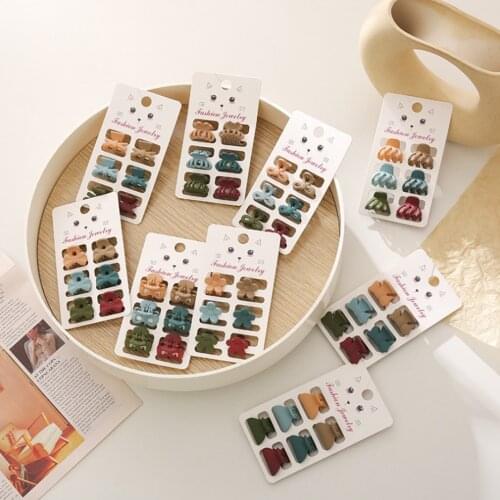 Molans New Solid Color Hairpin Girls Small Mini Hair Claw Bow Barrette Duckbill Clip Women Fashion Headwear Hair Accessories